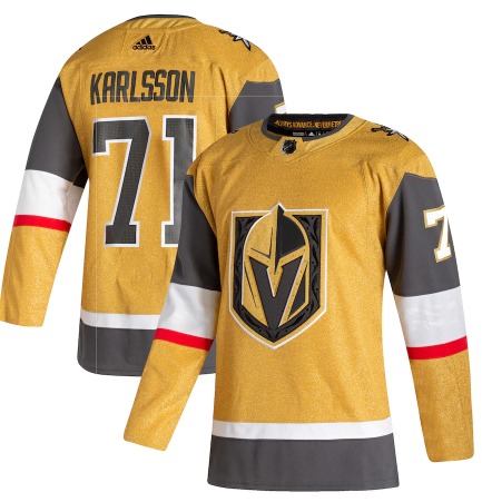 Men's Vegas Golden Knights #71 William Karlsson Gold Stitched NHL Jersey