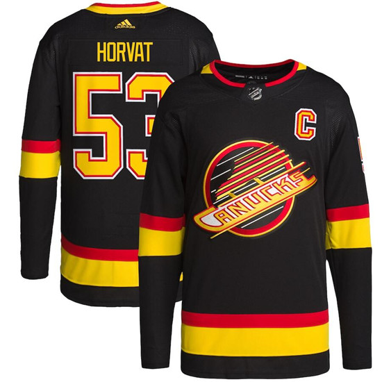 Men's Vancouver Canucks #53 Bo Horvat Black Stitched NHL Jersey