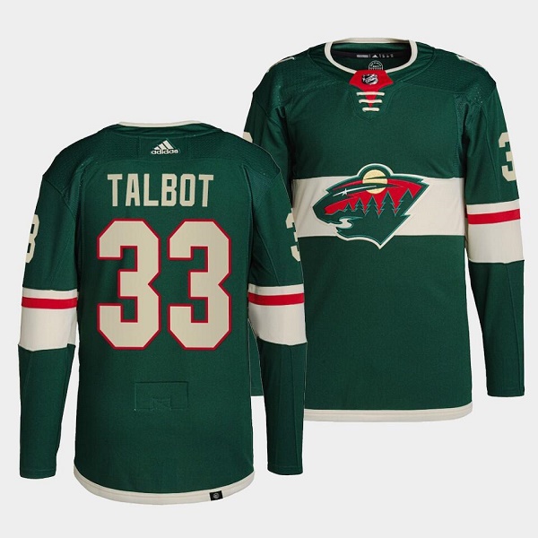 Men's Minnesota Wild #33 Cam Talbot Green Stitched Jersey