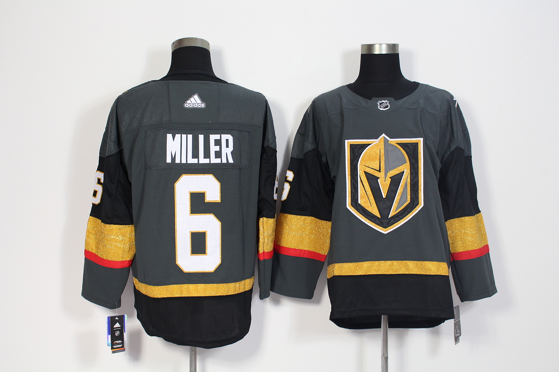Men's Adidas Vegas Golden Knights #6 Colin Miller Grey Stitched NHL Jersey