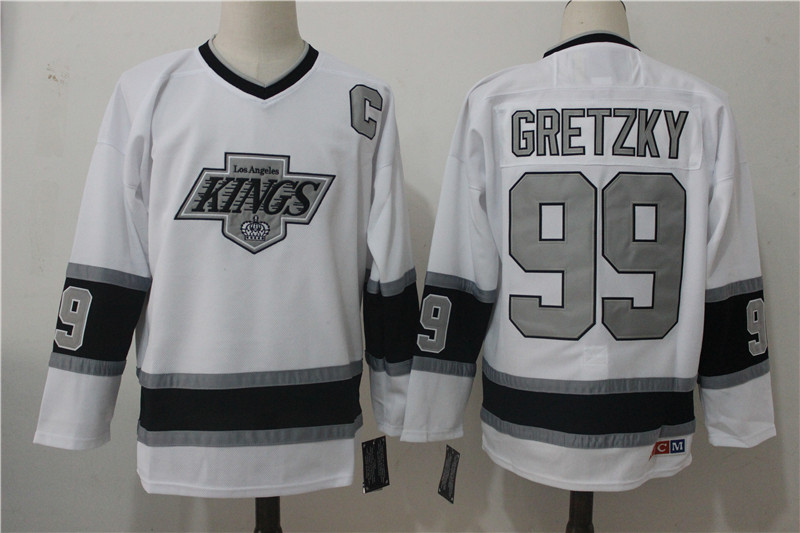 Men's Los Angeles Kings #99 Wayne Gretzky White Throwback CCM Stitched NHL Jersey