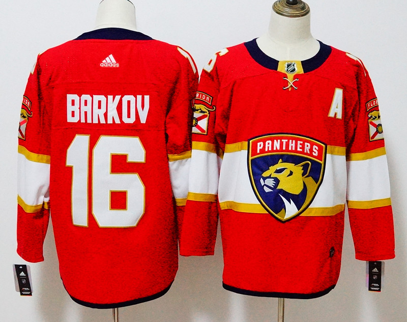 Men's Adidas Florida Panthers #16 Aleksander Barkov Red Stitched NHL Jersey
