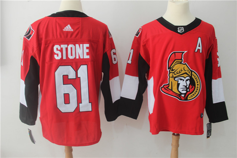 Men's Adidas Ottawa Senators #61 Mark Stone Red Stitched NHL Jersey