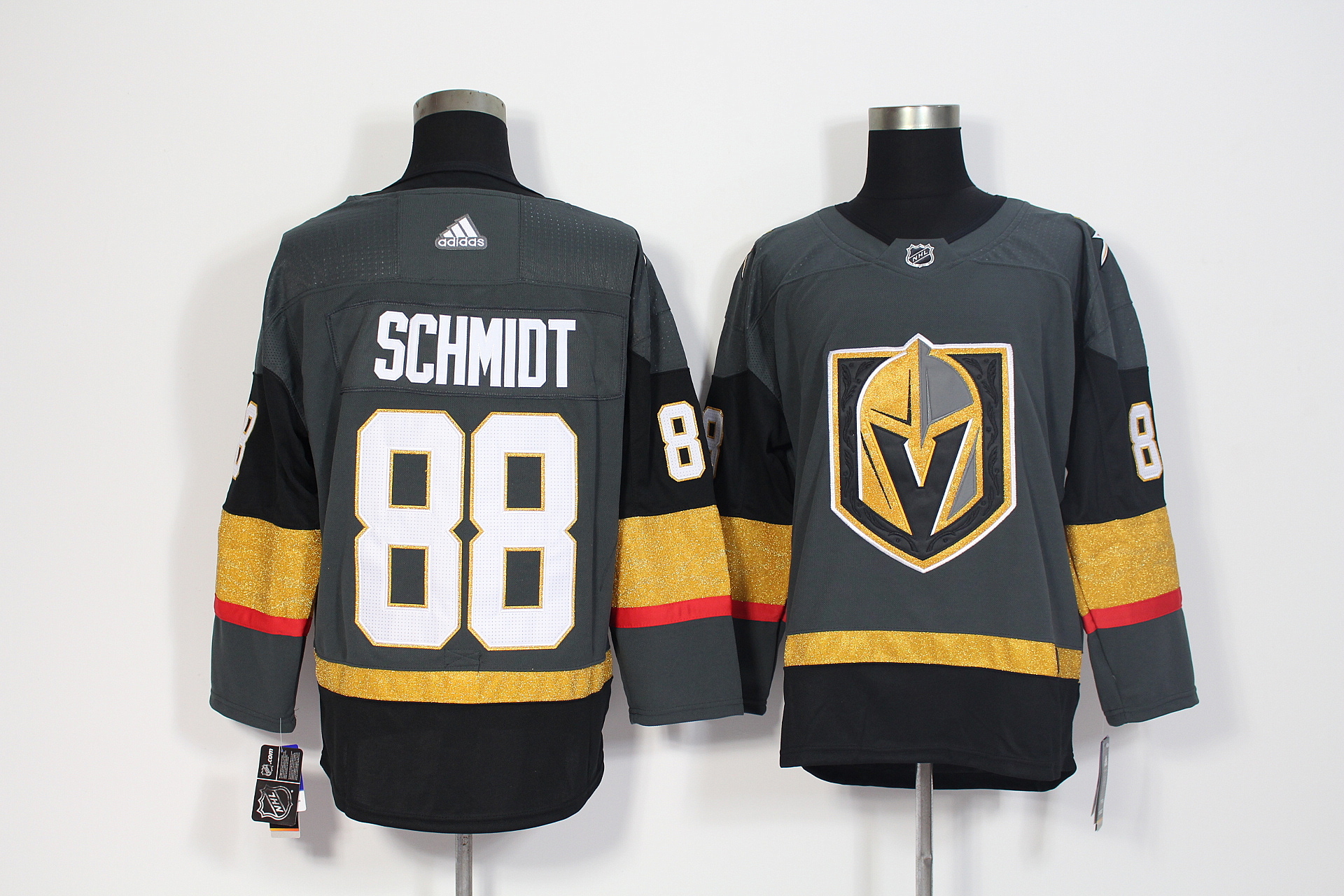 Men's Adidas Vegas Golden Knights #88 Nate Schmidt Grey Stitched NHL Jersey