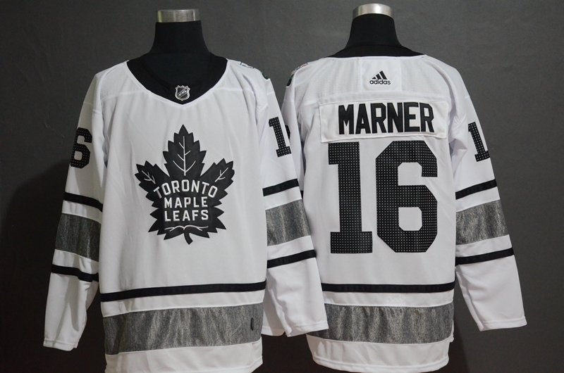 Men's Toronto Maple Leafs #16 Mitchell Marner White 2019 NHL All-Star Game Jersey
