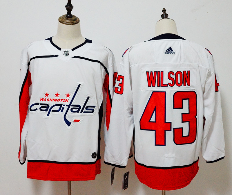 Men's Adidas Washington Capitals #43 Tom Wilson White Stitched NHL Jersey