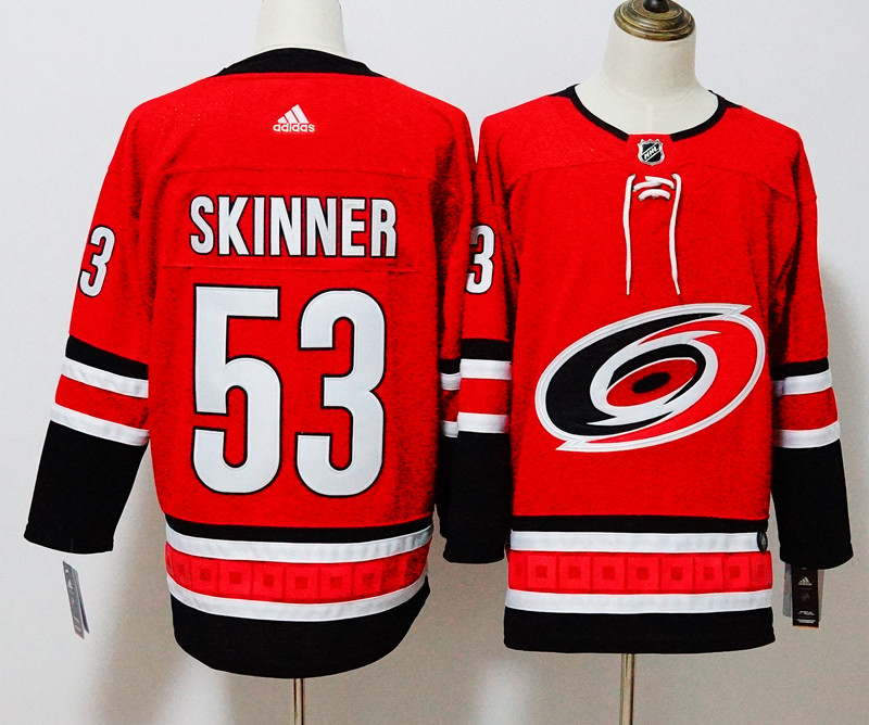 Men's Adidas Carolina Hurricanes #53 Jeff Skinner Red Stitched NHL Jersey