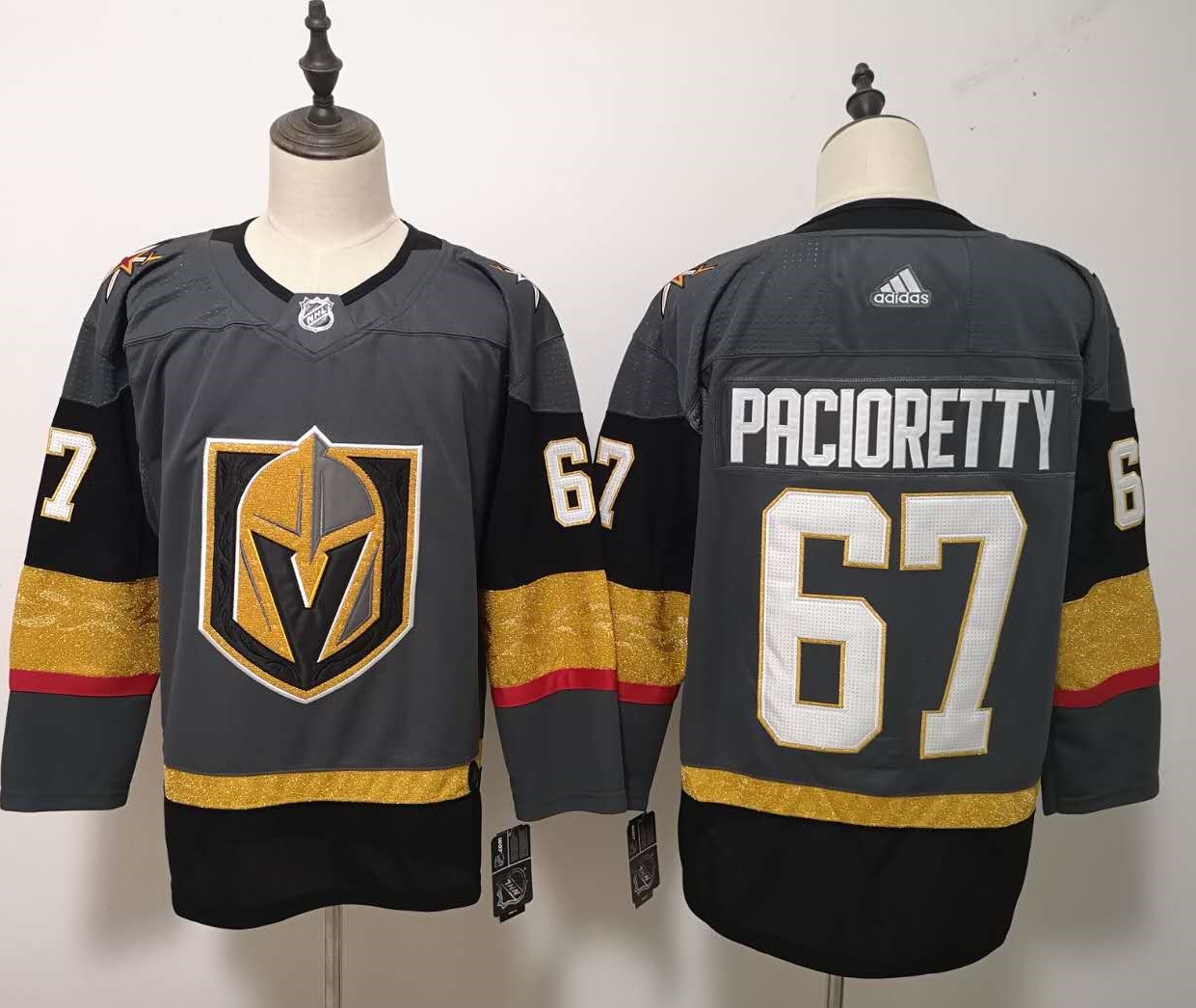 Men's Adidas Vegas Golden Knights #67 Max Pacioretty Gray Stitched NHL Jersey