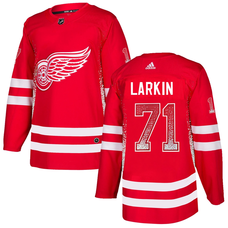 Men's Detroit Red Wings #71 Dylan Larkin Red Drift Fashion Stitched NHL Jersey