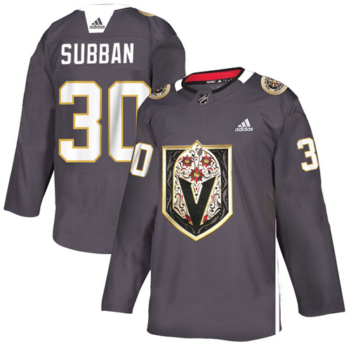 Men's Vegas Golden Knights #30 Malcolm Subban Grey Latino Heritage Night Stitched NHL Jersey