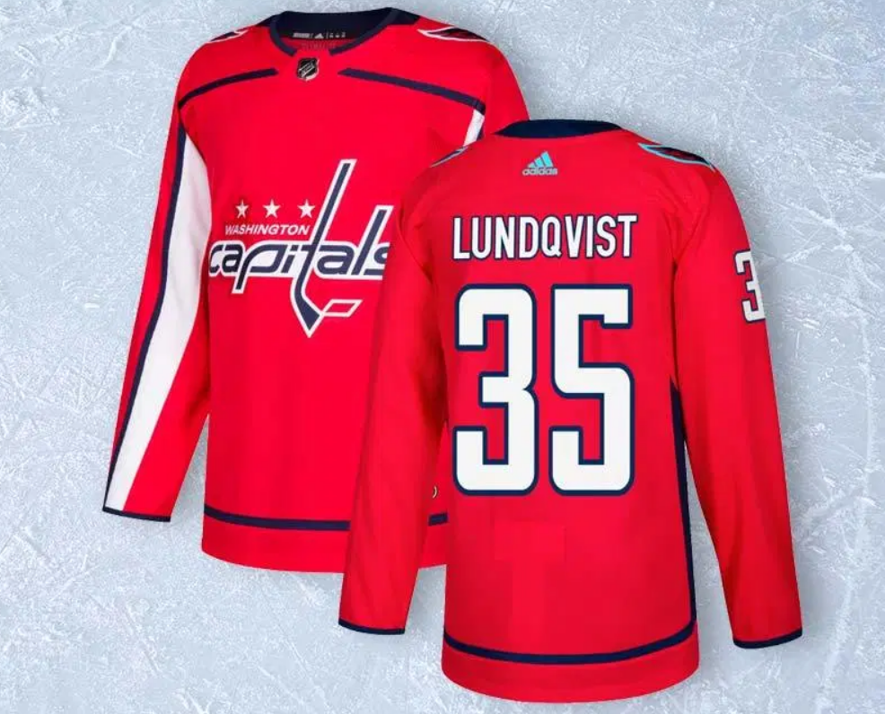 Men's Washington Capitals #35 Henrik Lundqvist Red Stitched NHL Jersey