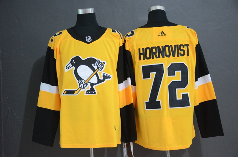 Men's Pittsburgh Penguins #72 Patric Hornqvist Gold Stitched NHL Jersey