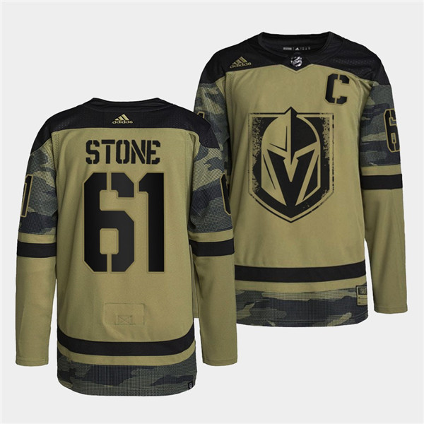 Men's Vegas Golden Knights #61 Mark Stone 2022 Camo Military Appreciation Night Stitched Jersey