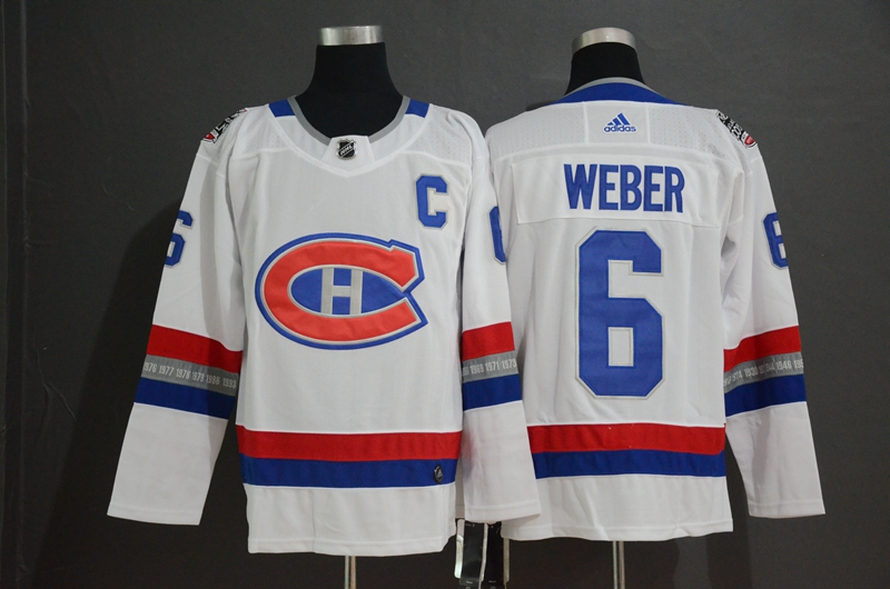 Men's Montreal Canadiens #6 Shea Weber White 2017 NHL 100 Classic Stitched Jersey
