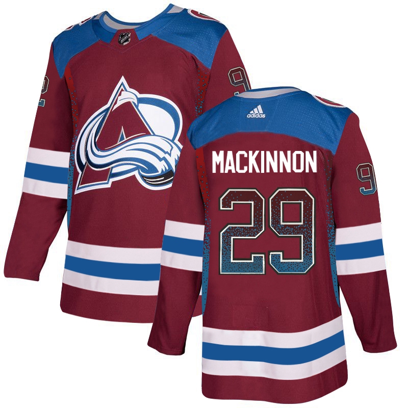 Men's Colorado Avalanche #29 Nathan MacKinnon Burgundy Drift Fashion Stitched NHL Jersey
