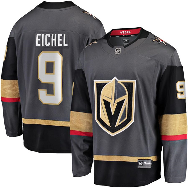 Men's Vegas Golden Knights #9 Jack Eichel Gray Stitched Jersey