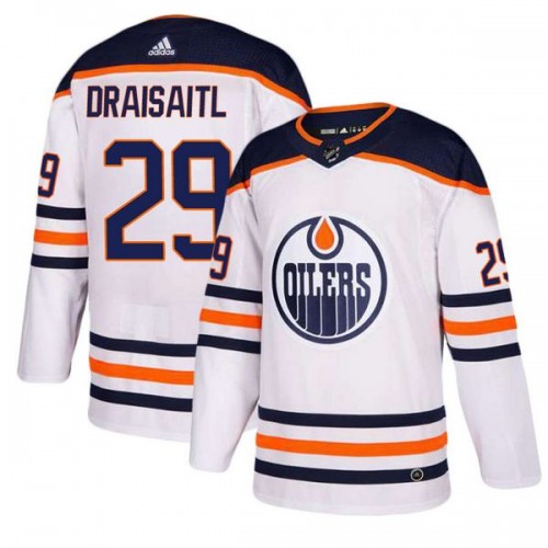 Men's Edmonton Oilers #29 Leon Draisaitl White Stitched NHL Jersey