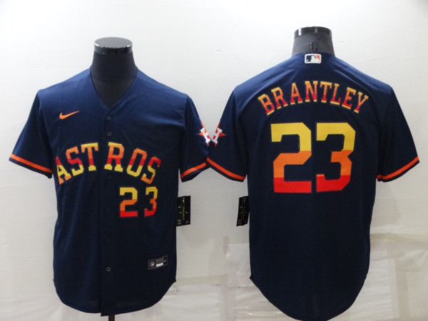 Men's Houston Astros #23 Michael Brantley 2022 Navy Cool Base Stitched Jersey