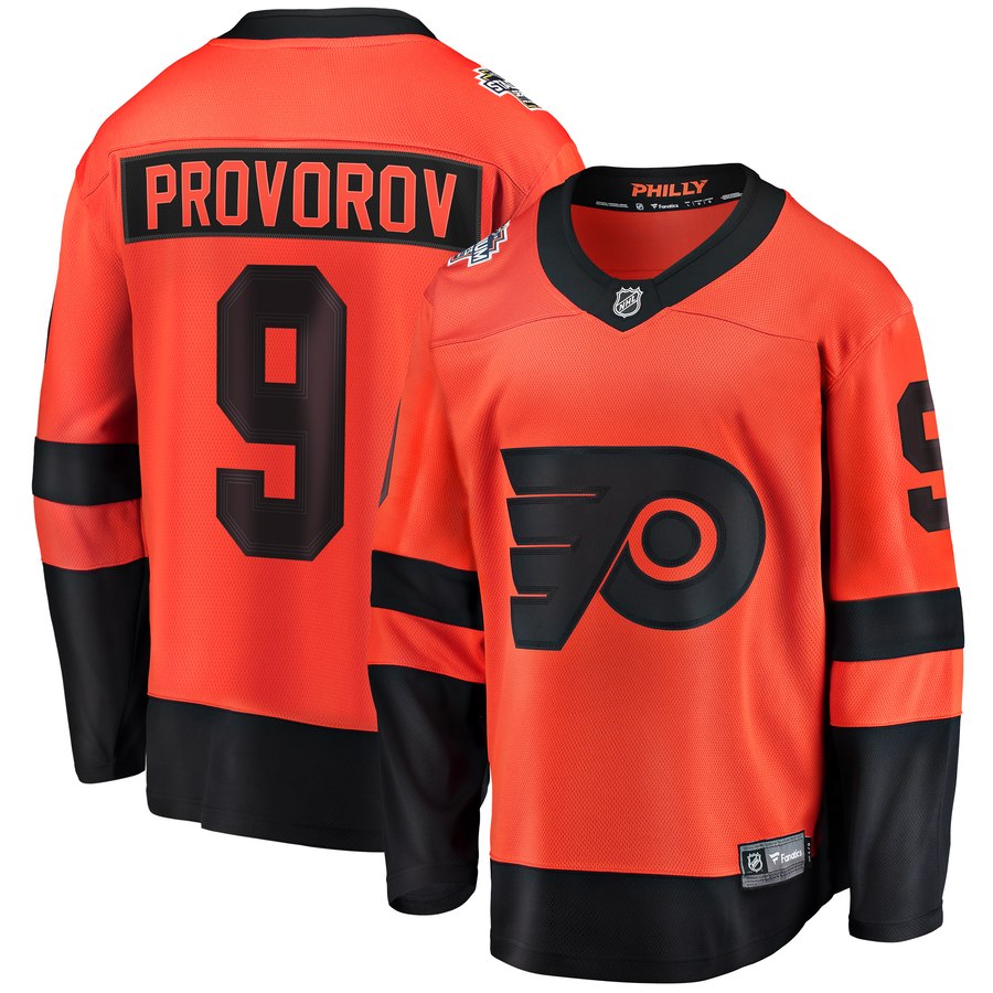 Men's Philadelphia Flyers #9 Ivan Provorov Orange 2019 NHL Stitched Jersey
