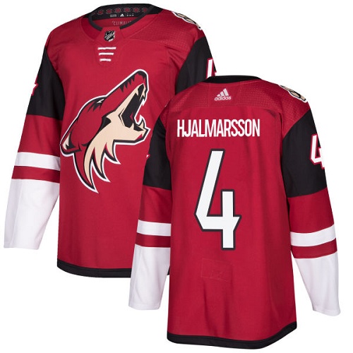 Men's Arizona Coyotes #4 Niklas Hjalmarsson Burgundy Red 2018 Season Home Stitched NHL Jersey