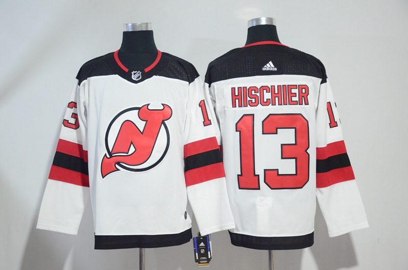 Men's New Jersey Devils #13 Nico Hischier White Stitched NHL Jersey
