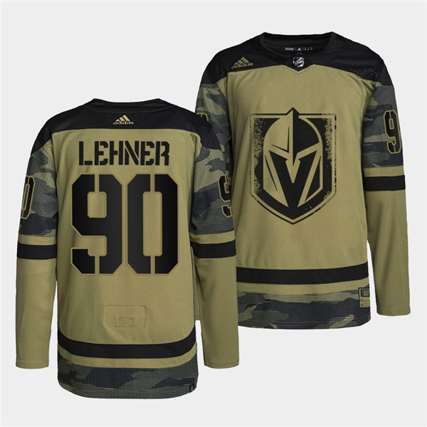 Men's Vegas Golden Knights #90 Robin Lehner 2022 Camo Military Appreciation Night Stitched Jersey