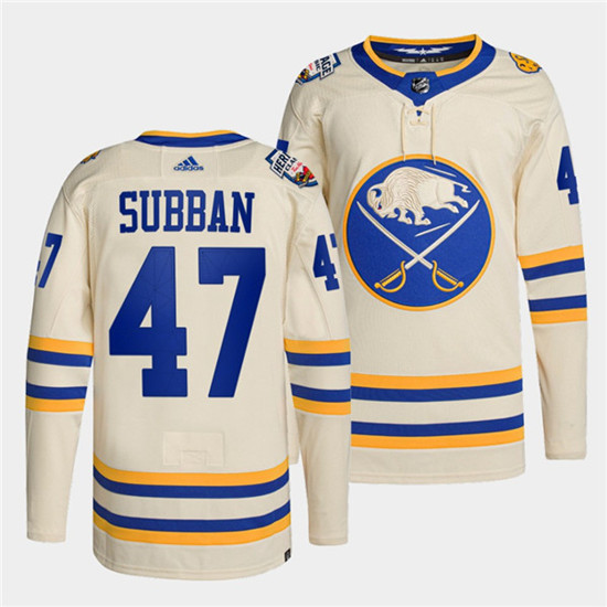Men's Buffalo Sabres #47 Malcolm Subban 2022 Cream Heritage Classic Stitched Jersey