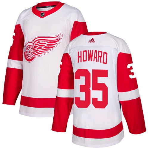 Men's Detroit Red Wings #35 Jimmy Howard White Stitched NHL Jersey