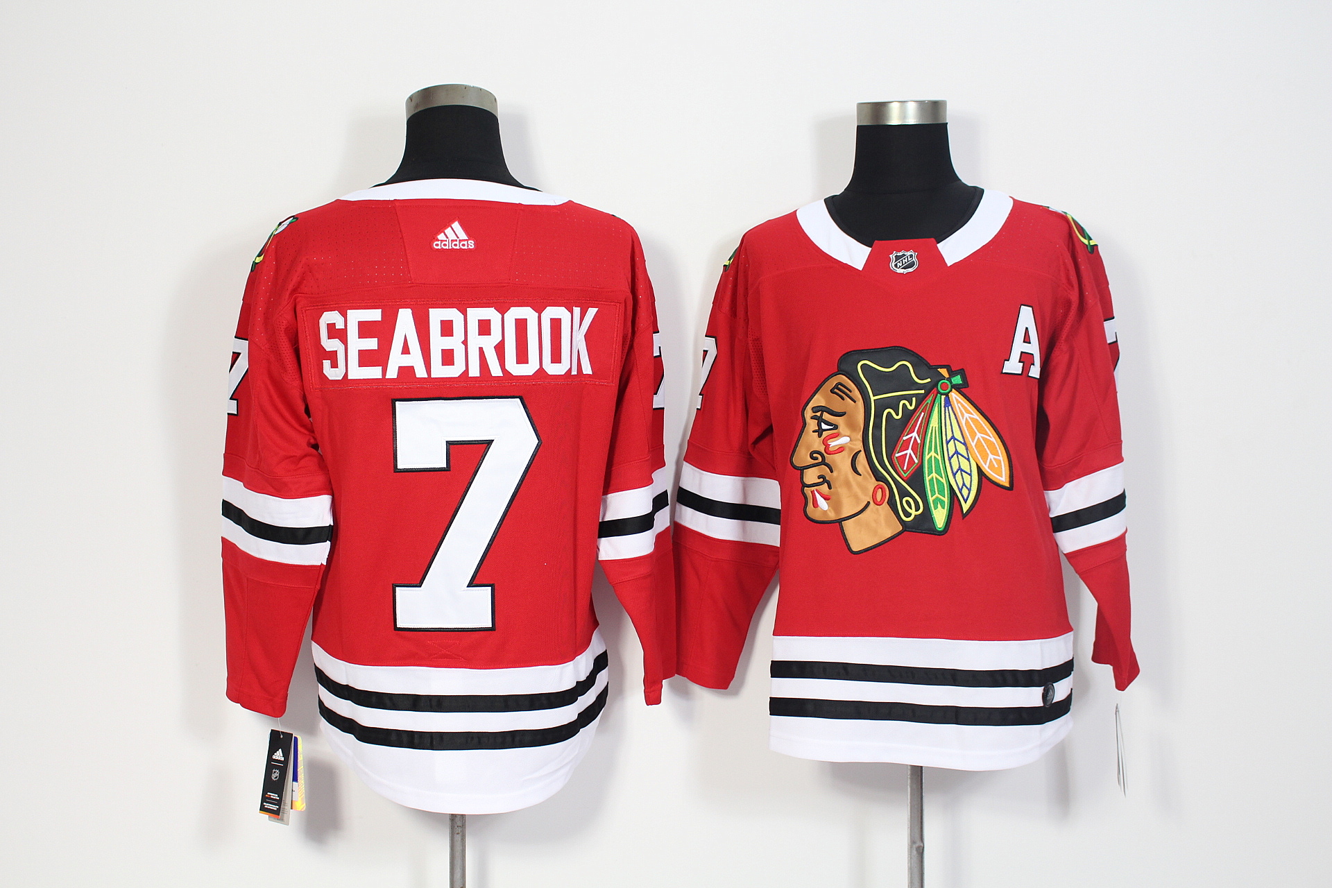 Men's Adidas Chicago Blackhawks #7 Brent Seabrook Red Stitched NHL Jersey