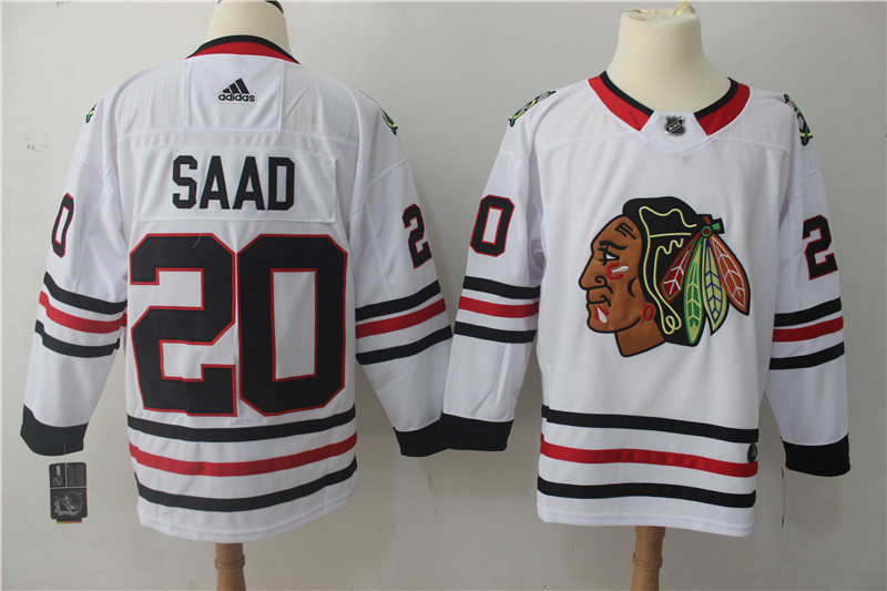 Men's Adidas Chicago Blackhawks #20 Brandon Saad White Stitched NHL Jersey