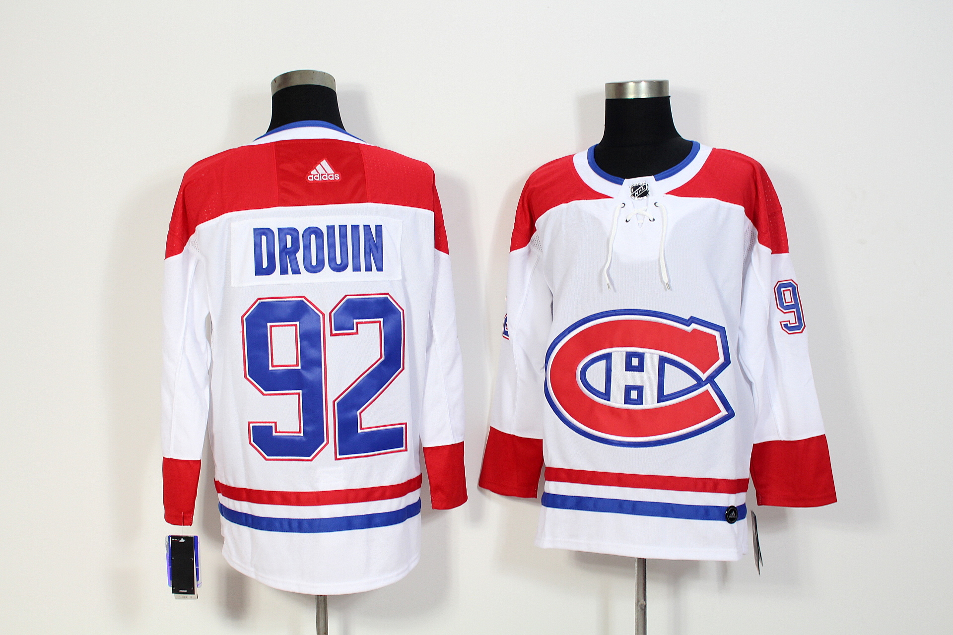 Men's Adidas Montreal Canadiens #92 Jonathan Drouin White Stitched NHL Jersey