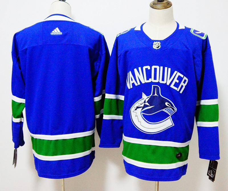 Men's Adidas Vancouver Canucks Blue Stitched NHL Jersey