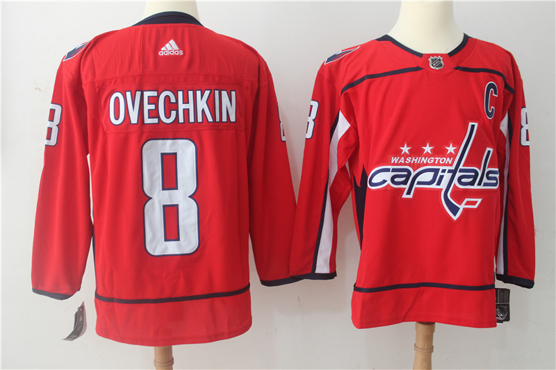 Men's Adidas Washington Capitals #8 Alexander Ovechkin Red Stitched NHL Jersey
