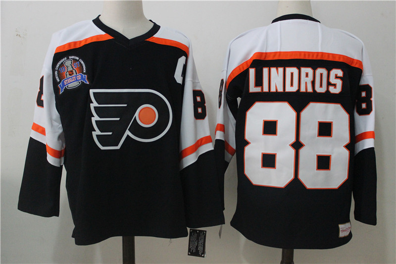 Men's Philadelphia Flyers #88 Eric Lindros Black 1997 Stanley Cup Ccm Vintage Throwback Stitched NHL Jersey