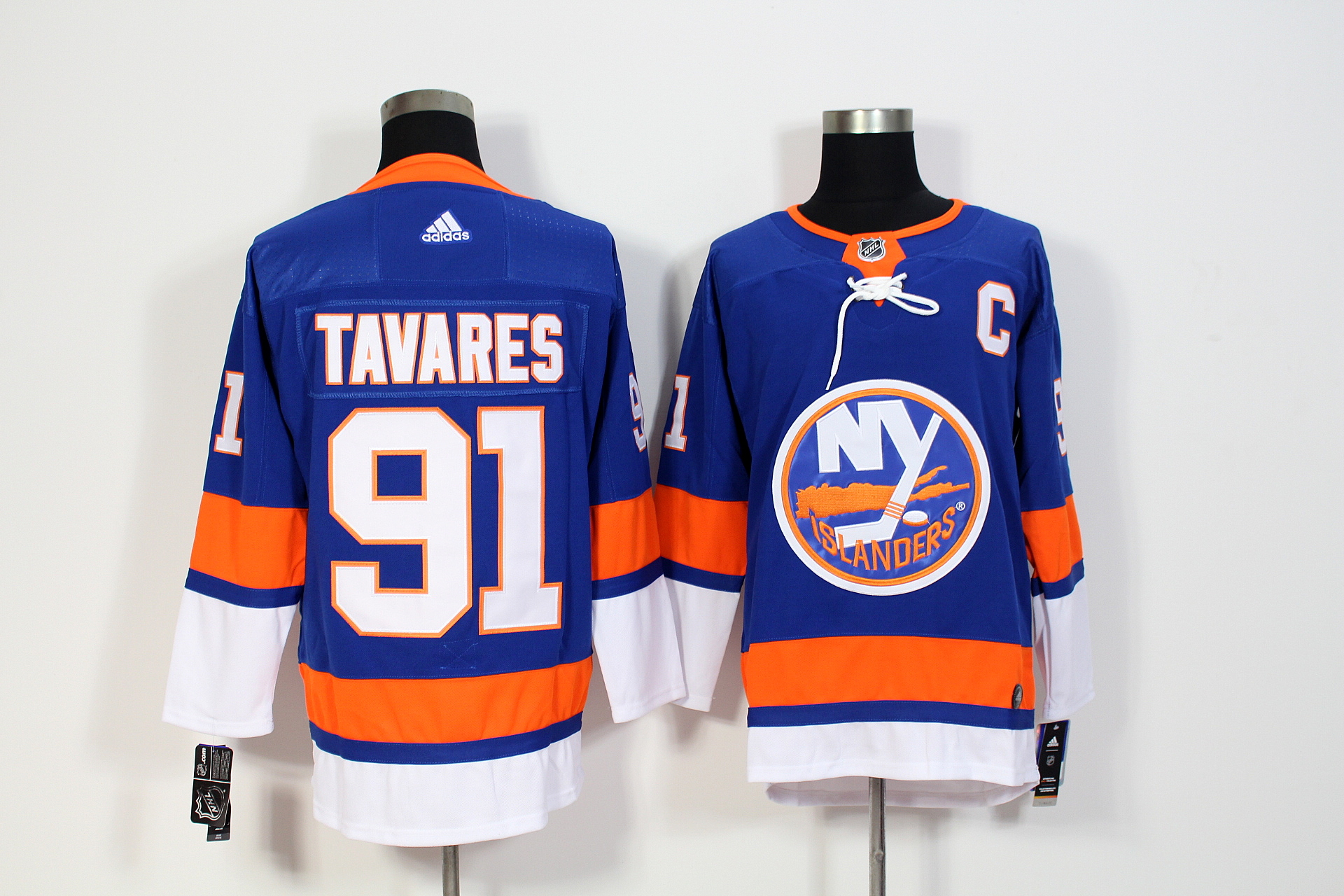 Men's Adidas New York Islanders #91 John Tavares Royal Stitched NHL Jersey
