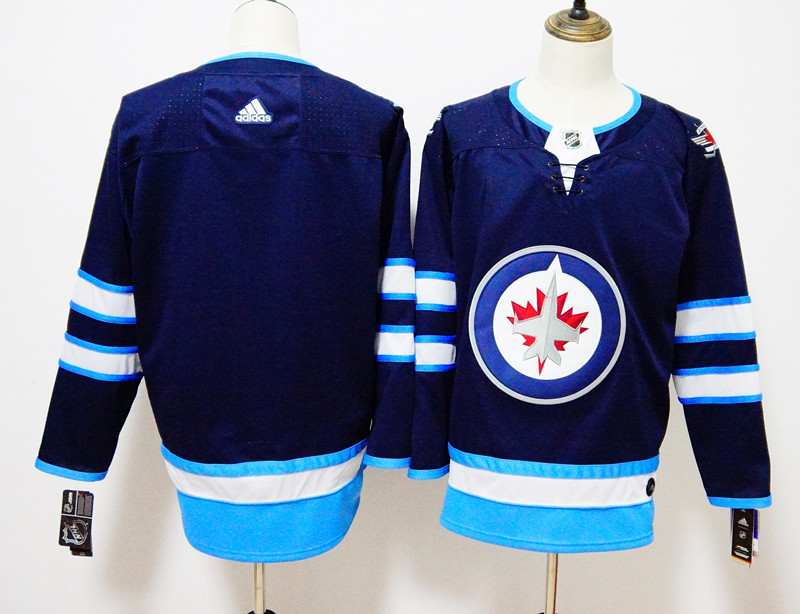 Men's Adidas Winnipeg Jets Navy Stitched NHL Jersey