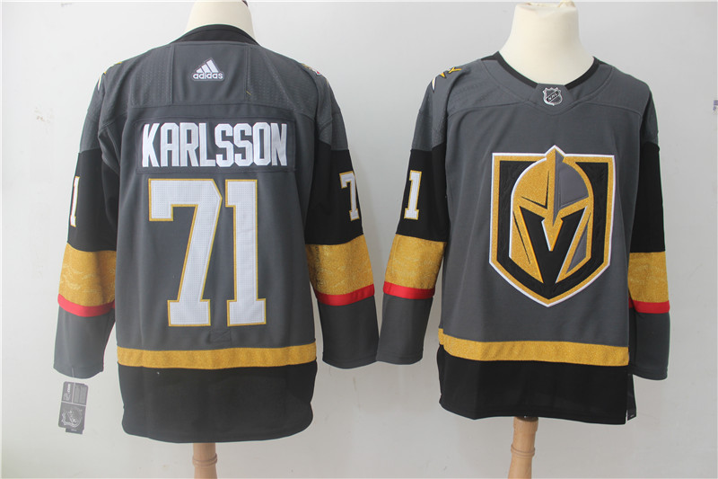 Men's Adidas Vegas Golden Knights #71 William Karlsson Grey Stitched NHL Jersey