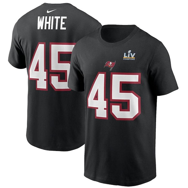 Men's Tampa Bay Buccaneers #54 Lavonte David Black Super Bowl LV NFL T-Shirt