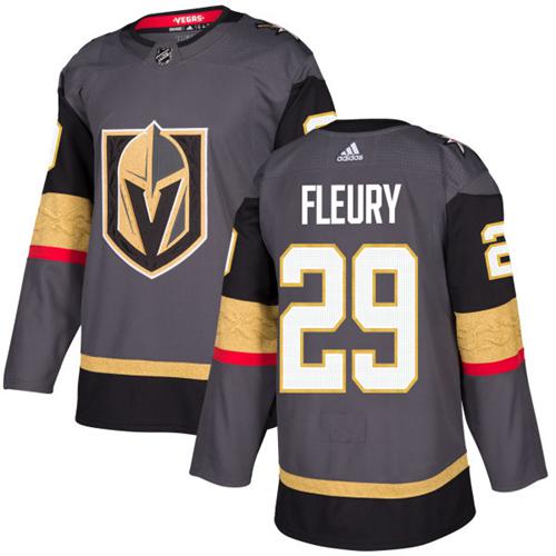 Men's Vegas Golden Knights #29 Marc-Andre Fleury Gray Adidas Stitched NHL Jersey