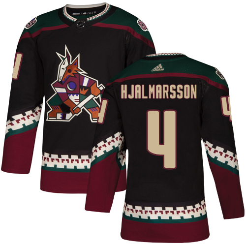 Men's Arizona Coyotes #4 Niklas Hjalmarsson Black Stitched NHL Jersey