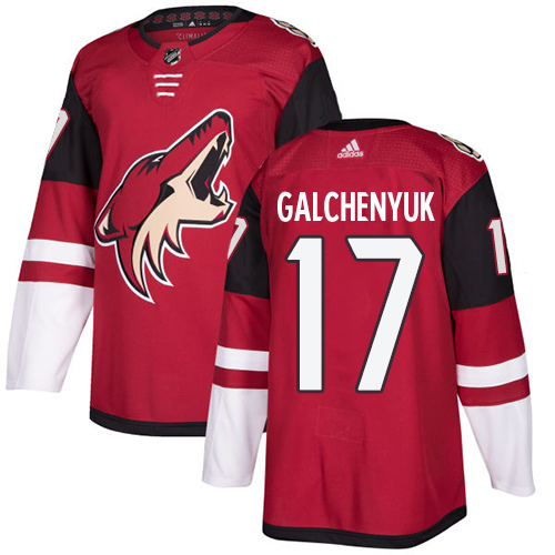 Men's Arizona Coyotes #17 Alex Galchenyuk Burgundy Red 2018 Season Home Stitched NHL Jersey