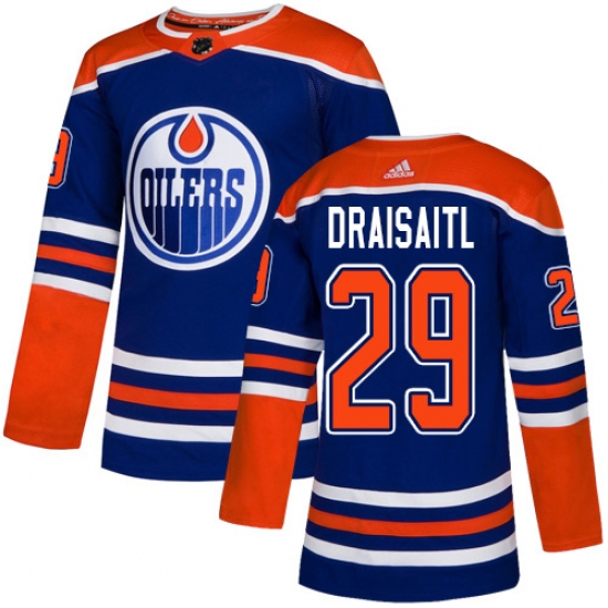 Men's Edmonton Oilers #29 Leon Draisaitl Royal Blue Stitched NHL Jersey