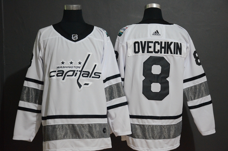 Men's Washington Capitals #8 Alexander Ovechkin White 2019 NHL All-Star Game Jersey