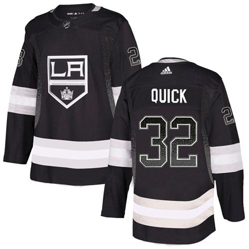 Men's Los Angeles Kings #32 Jonathan Quick Black Drift Fashion Stitched NHL Jersey