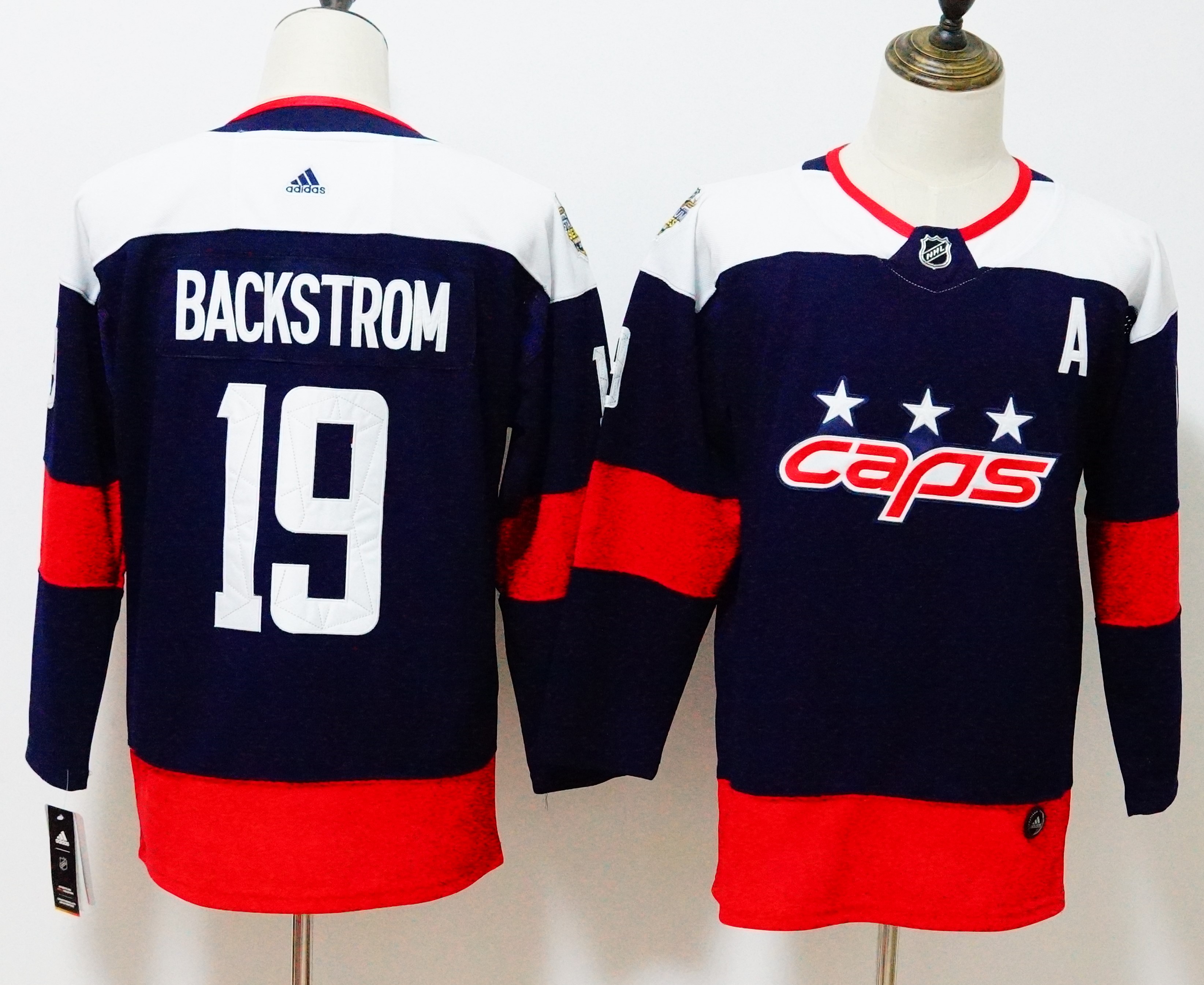 Men's Adidas Washington Capitals #19 Nicklas Backstrom Navy 2018 NHL Stadium Series Authentic Pro Stitched NHL Jersey