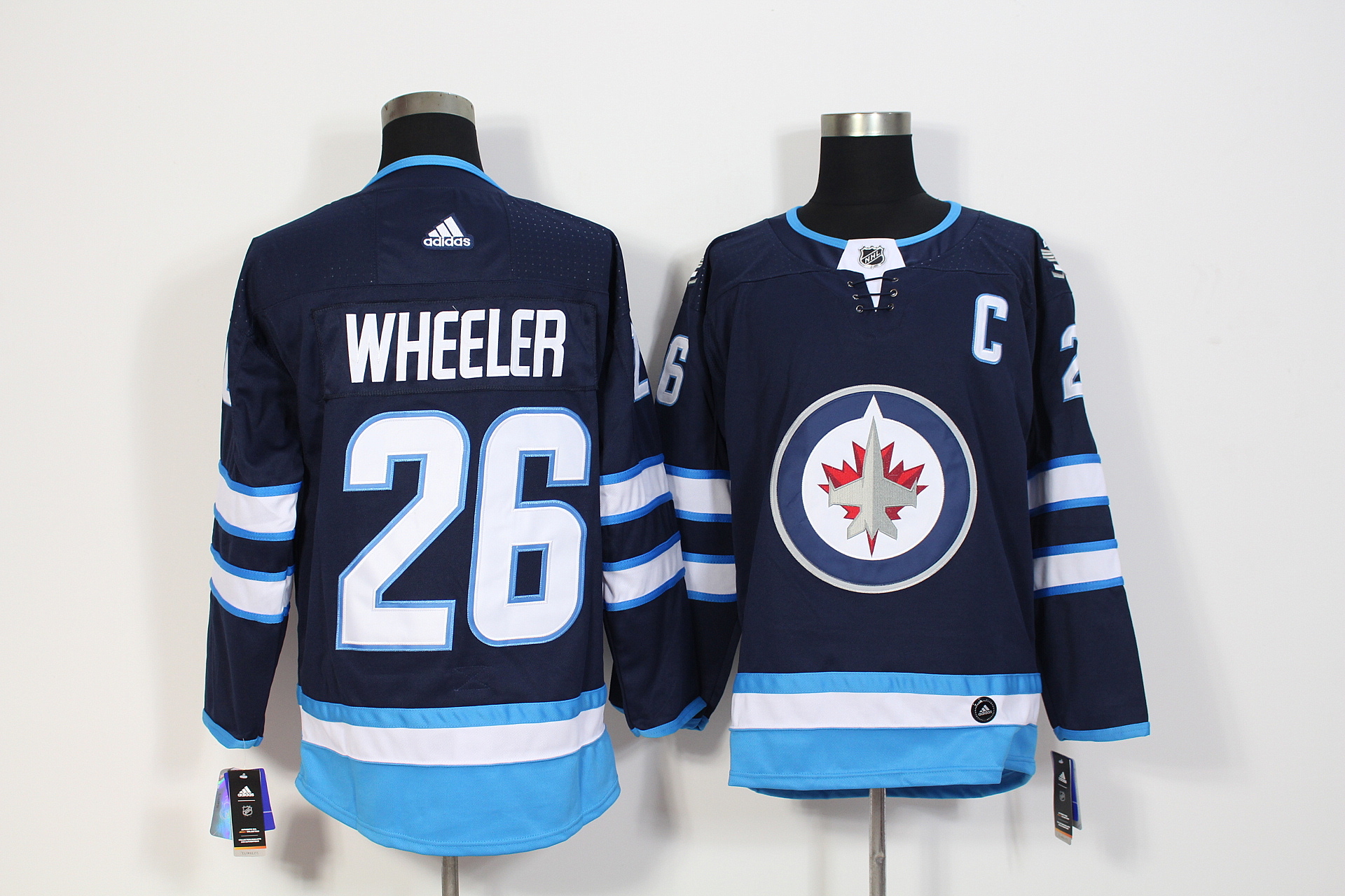 Men's Adidas Winnipeg Jets #26 Blake Wheeler Navy Stitched NHL Jersey