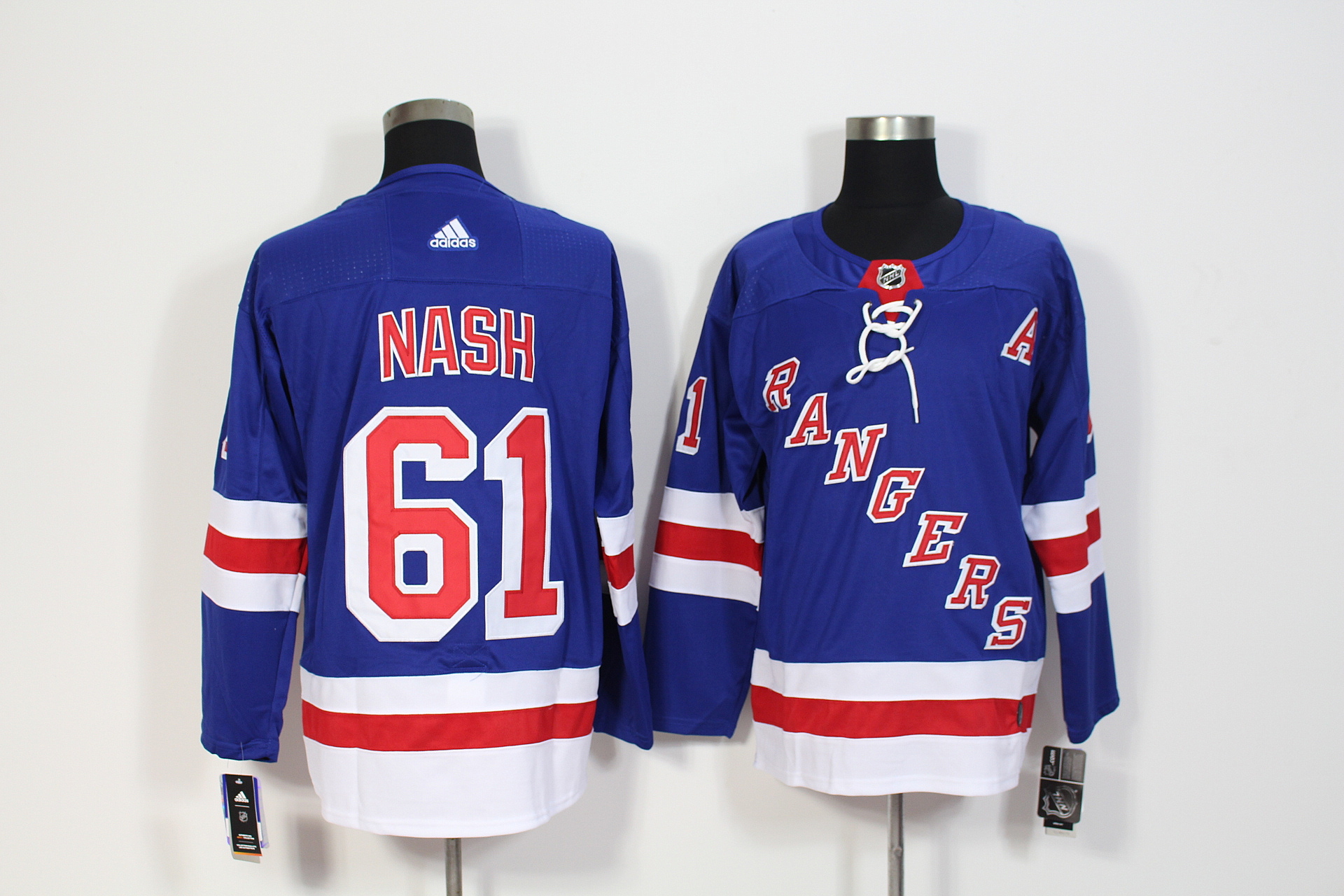 Men's Adidas New York Rangers #61 Rick Nash Royal Blue Stitched NHL Jersey