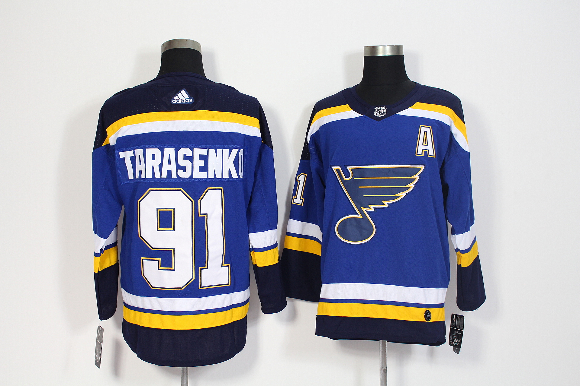 Men's Adidas St. Louis Blues #91 Vladimir Tarasenko Navy Blue Stitched NHL Jersey