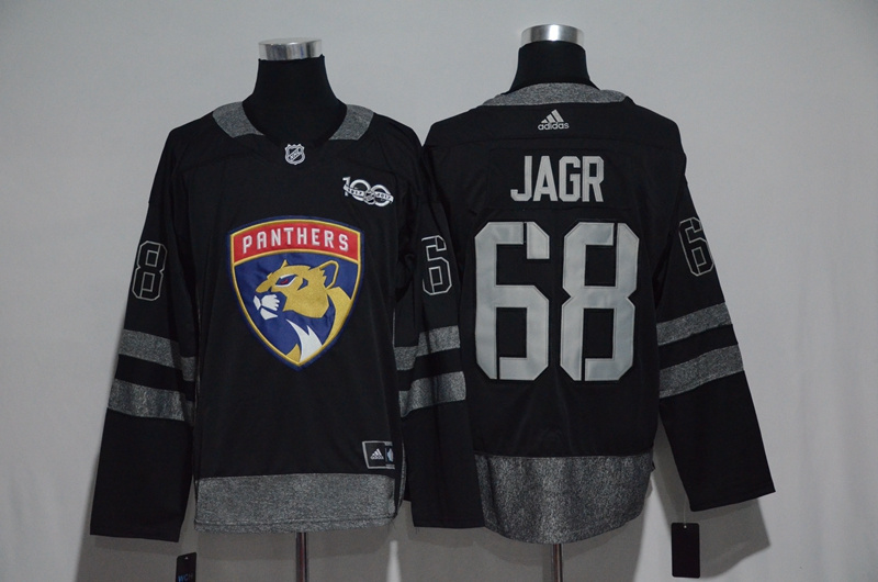 Florida Panthers #68 Jaromir Jagr Black Men's 1917-2017 100th Anniversary Stitched NHL Jersey