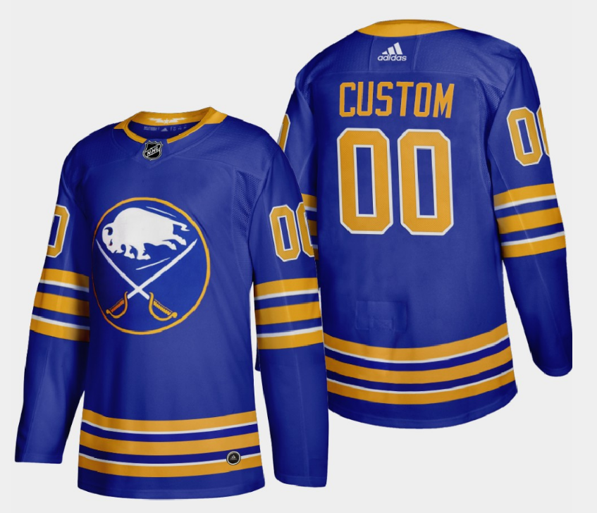 Men's Adidas Buffalo Sabres Custom 2019 NHL Blue Stitched Jersey